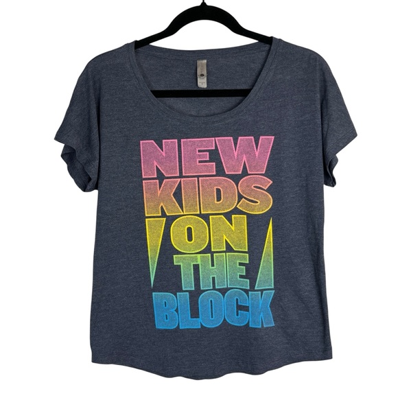 NEW KIDS ON THE BLOCK Next Level Apparel Womens T-Shirt Gray Small Rainbow - Picture 1 of 7